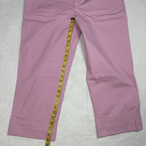 Ralph Lauren Cropped Pants Size 12 Pink Cotton‎ Blend Casual Trousers - Picture 4 of 7